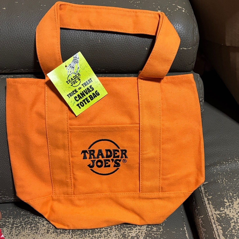 Trader Joe's Orange Canvas Tote Bag